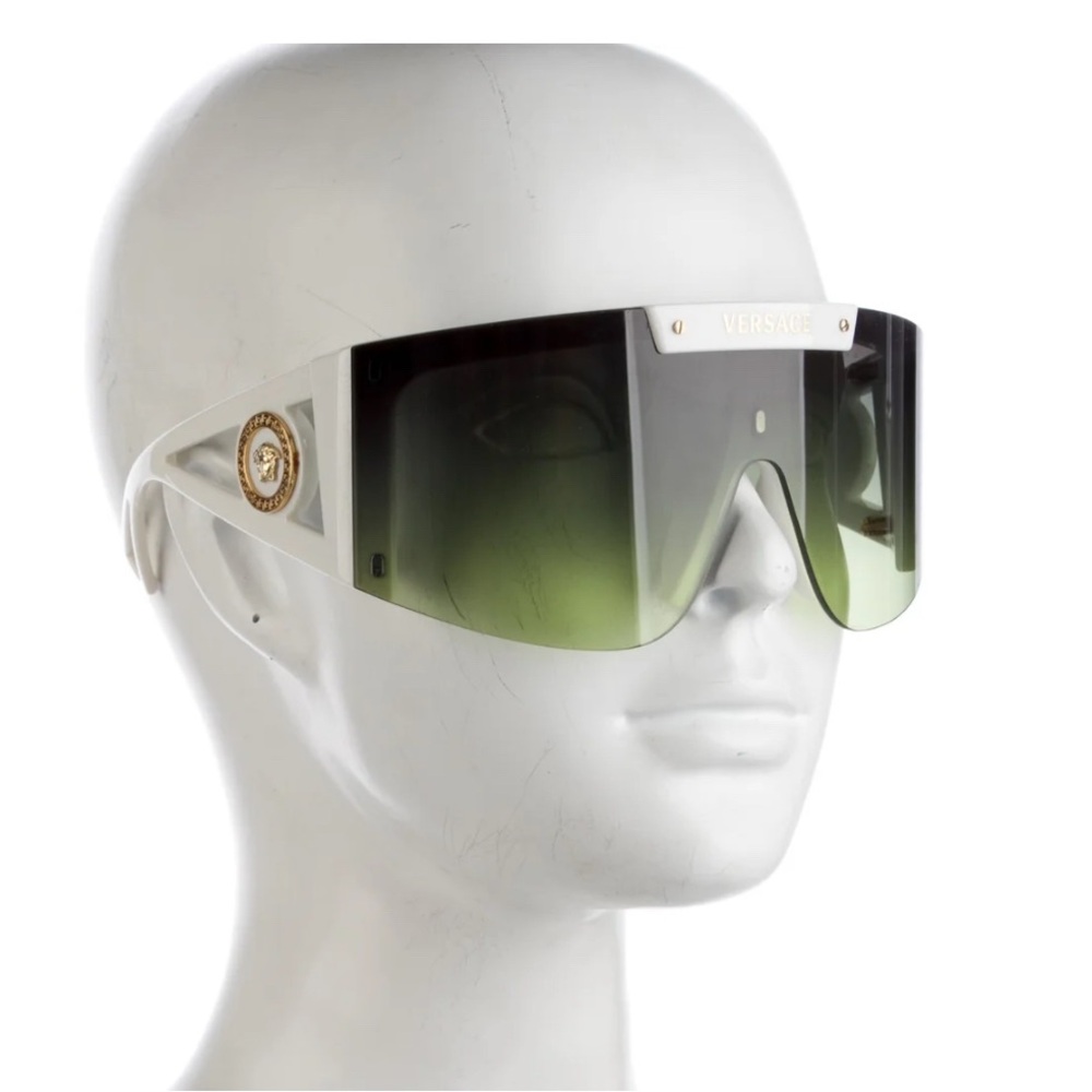 Versace Green Gradient Shield Sunglasses